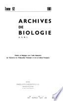 Archives de biologie