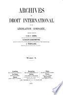 Archives de droit international et de législation comparée