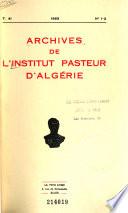 Archives de l'Institut Pasteur d'Algérie