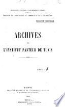 Archives de l'Institut Pasteur de Tunis
