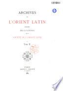Archives de l'orient latin