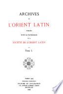 Archives de l'Orient latin