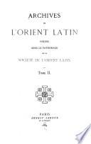 Archives de l'Orient latin