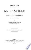 Archives de la Bastille: 1675-1686