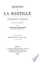 Archives de la Bastille: 1749-1757