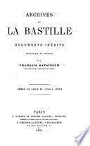 Archives de la Bastille: 1749-1757