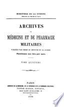 Archives de médecine et de pharmacie militaires