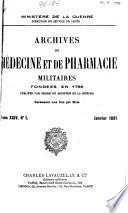 Archives de médecine et de pharmacie militaires