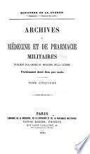 Archives de médecine et de pharmacie militaires