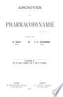 Archives de pharmacodynamie