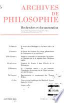 Archives de philosophie