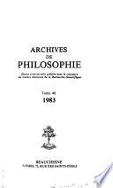 Archives de philosophie