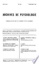 Archives de psychologie