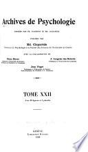 Archives de Psychologie
