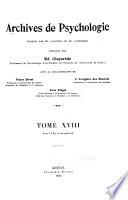 Archives de Psychologie