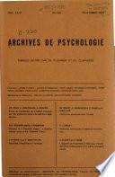 Archives de Psychologie