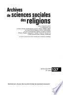 Archives de sciences sociales des religions