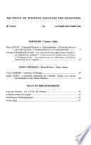 Archives de sciences sociales des religions