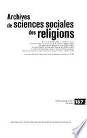 Archives de sciences sociales des religions