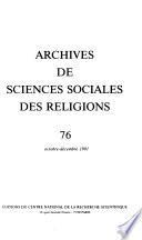 Archives de sciences sociales des religions