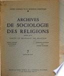 Archives de sciences sociales des religions