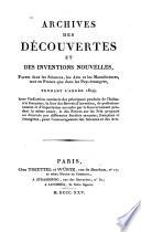 Archives des découvertes et des inventions nouvelles