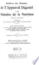 Archives des maladies de l'appareil digestif et de la nutrition