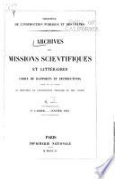 Archives des missions scientifiques et littéraires