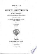 Archives des missions scientifiques et littéraires