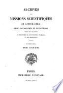 Archives des missions scientifiques et littéraires