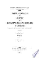 Archives des missions scientifiques et littéraires