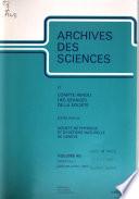 Archives des sciences et compte rendu des séances de la Société