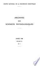 Archives des sciences physiologiques