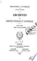Archives des sciences physiques et naturelles