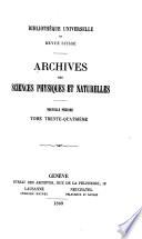 Archives des sciences physiques et naturelles