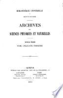 Archives des sciences physiques et naturelles