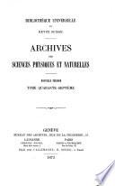 Archives des sciences physiques et naturelles