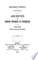 Archives des sciences physiques et naturelles