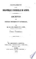 Archives des sciences physiques et naturelles