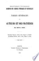 Archives des sciences physiques et naturelles