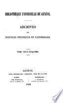 Archives des sciences physiques et naturelles