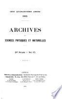 Archives des sciences physiques et naturelles