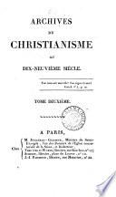 Archives du Christianisme au dix-neuviéme siècle