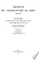 Archives du grand-duché de Berg (1806-1813)