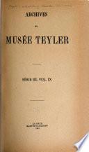 Archives du Musée Teyler