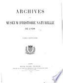 Archives du Muséum d'histoire naturelle de Lyon
