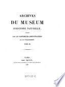Archives du Museum d'Histoire Naturelle