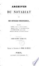 Archives du notariat et des officiers ministériels