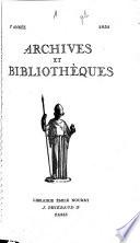 Archives et bibliothèques