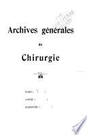 Archives générales de chirurgie ...